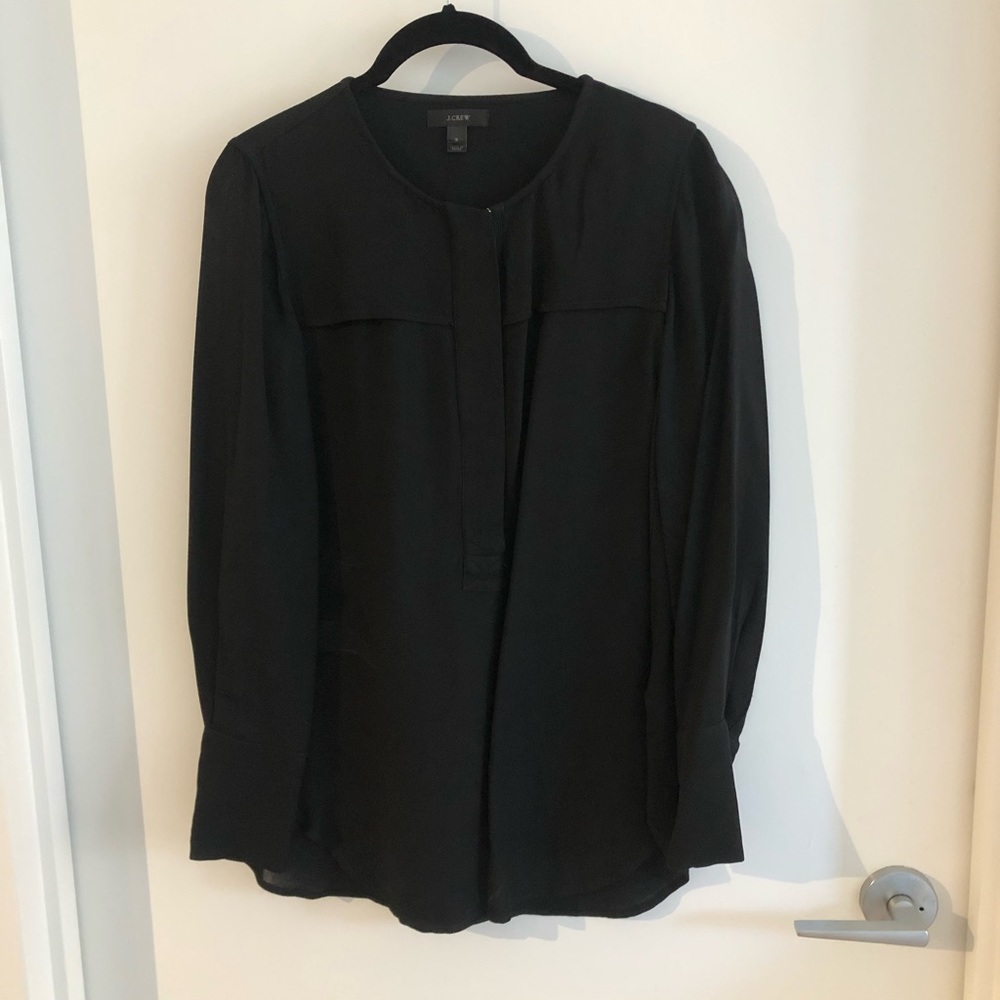 Jcrew crepe blouse with covered buttons
